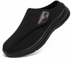 Diabetische slippers voor dames en heren, extra zwaar, licht, comfortabel, slip-on met klittenband, antislip, orthopedisch, gezondheidschoenen voor gevoelige voeten.