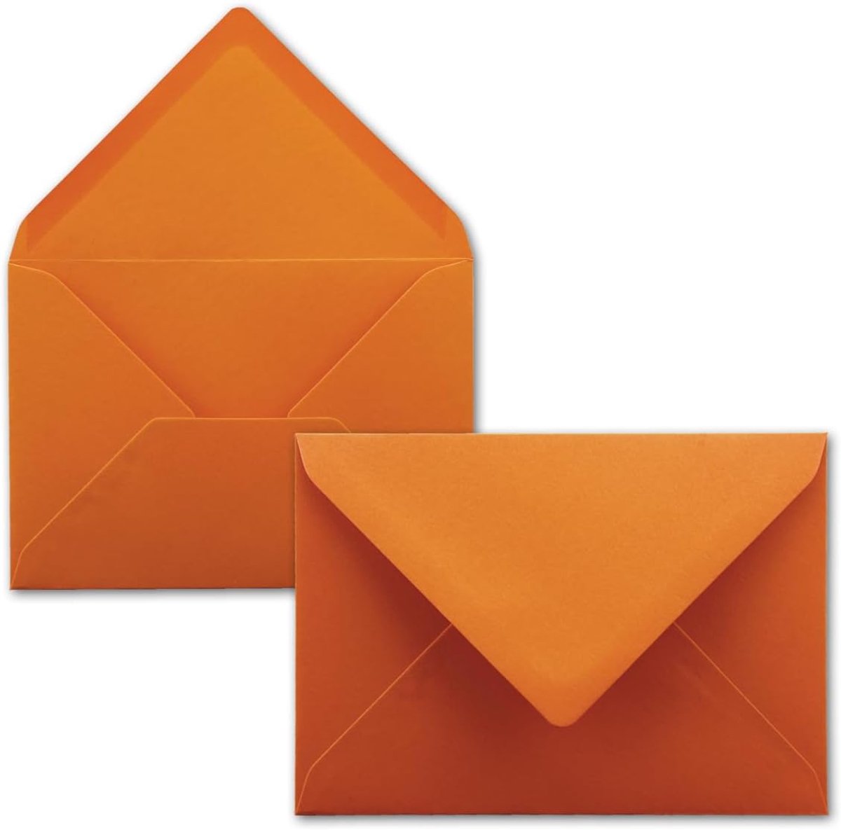 100 stuks, B6 17,5 x 12,5 cm, terracotta, natte plakrand met puntige sluitflap, 120 g/m², voor bruiloft, wenskaarten, uitnodigingen