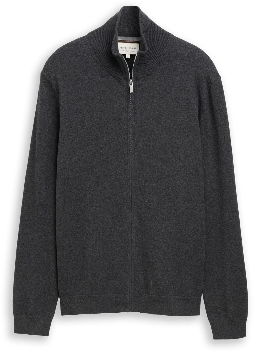 Tom Tailor - Gebreid vest met kasjmier - Maat XL - Black Grey Melange
