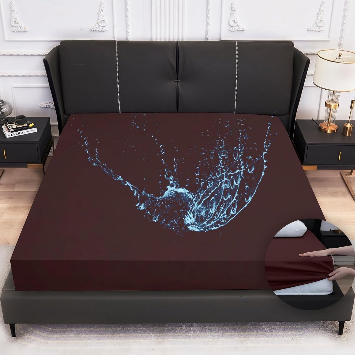 Matrasbeschermer, waterdicht, 120 x 200, incontinentie, waterdicht, hoeslaken, ademende waterdichte matrashoes, waterdicht laken, vochtbescherming, hoeslaken (chocoladebruin)