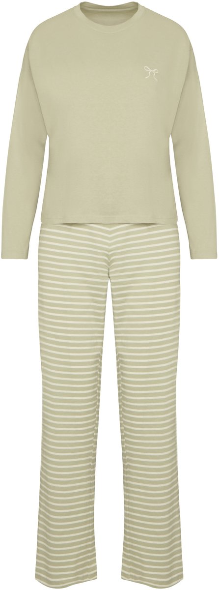 Hunkemöller Pyjamaset van katoenen jersey Groen