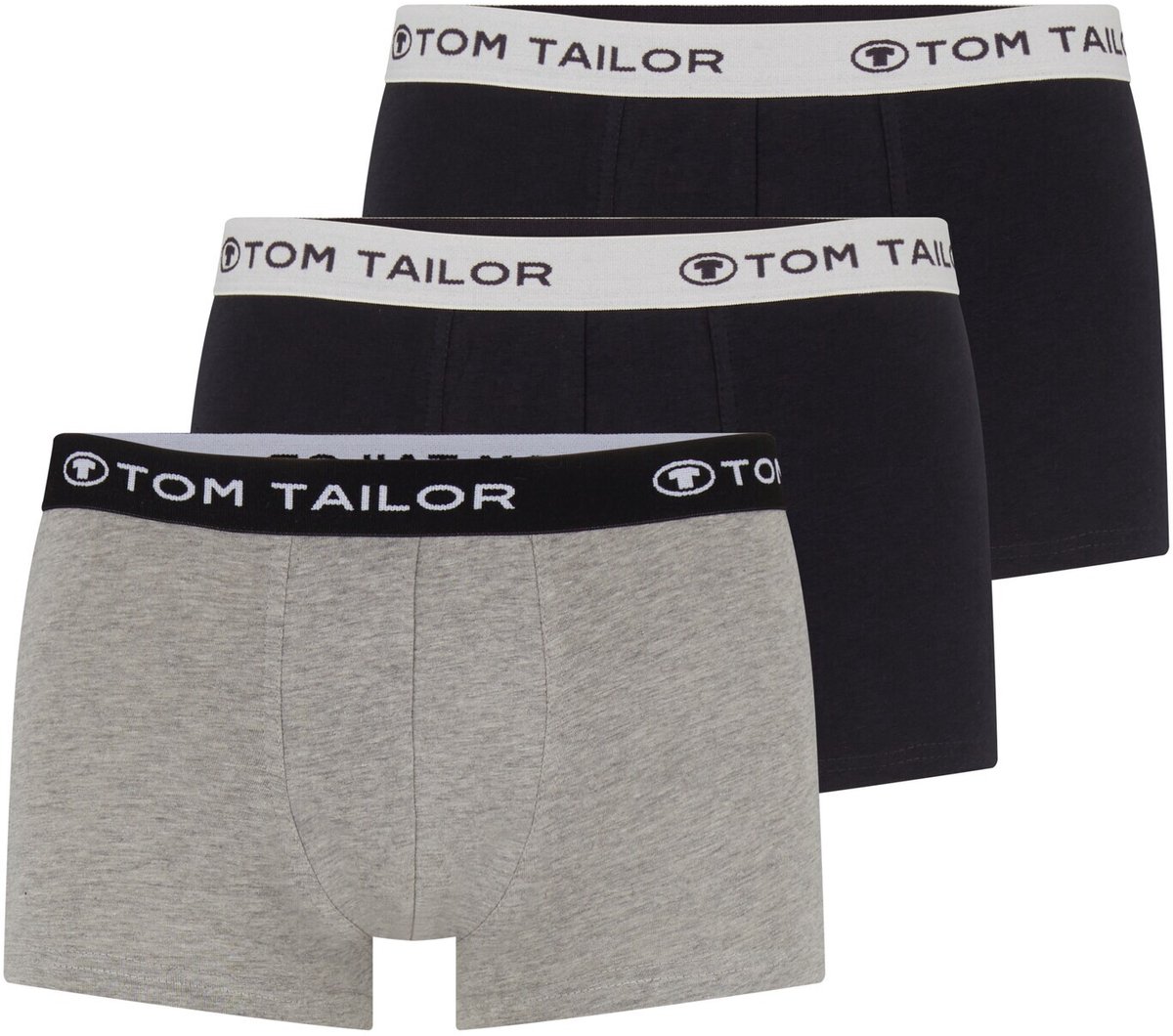 Tom Tailor - Korte boxershorts in een set van 3 - Maat S/4 - silver uni