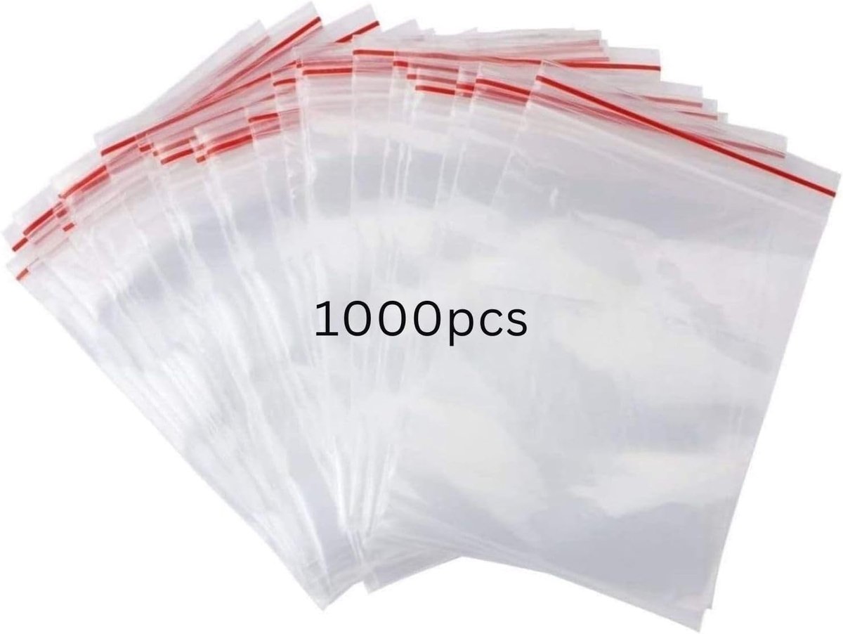 1000 zakken, 15 x 20 cm, met ritssluiting, transparante plastic zakken, cellofan-zakken met ritssluiting, zelfsluitende zakken, kleine plastic zakken, verschillende maten
