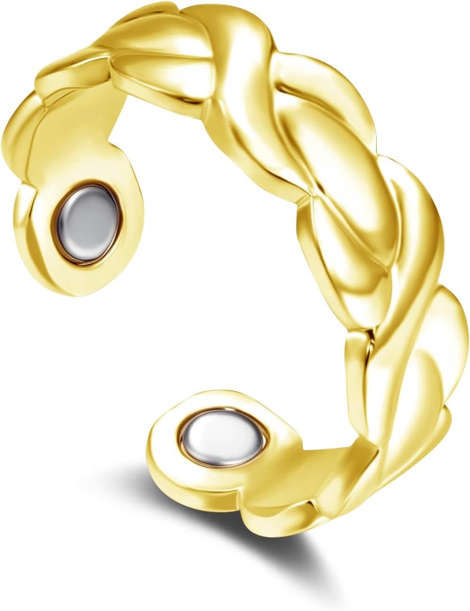 Ring, hart/kruis/oneindigheid/vlechtpatroon, anti-stress ring met magneetkracht, open verstelbare magneetringen voor dames, modieuze vitale ring voor afvallen, stressvermindering, fidget