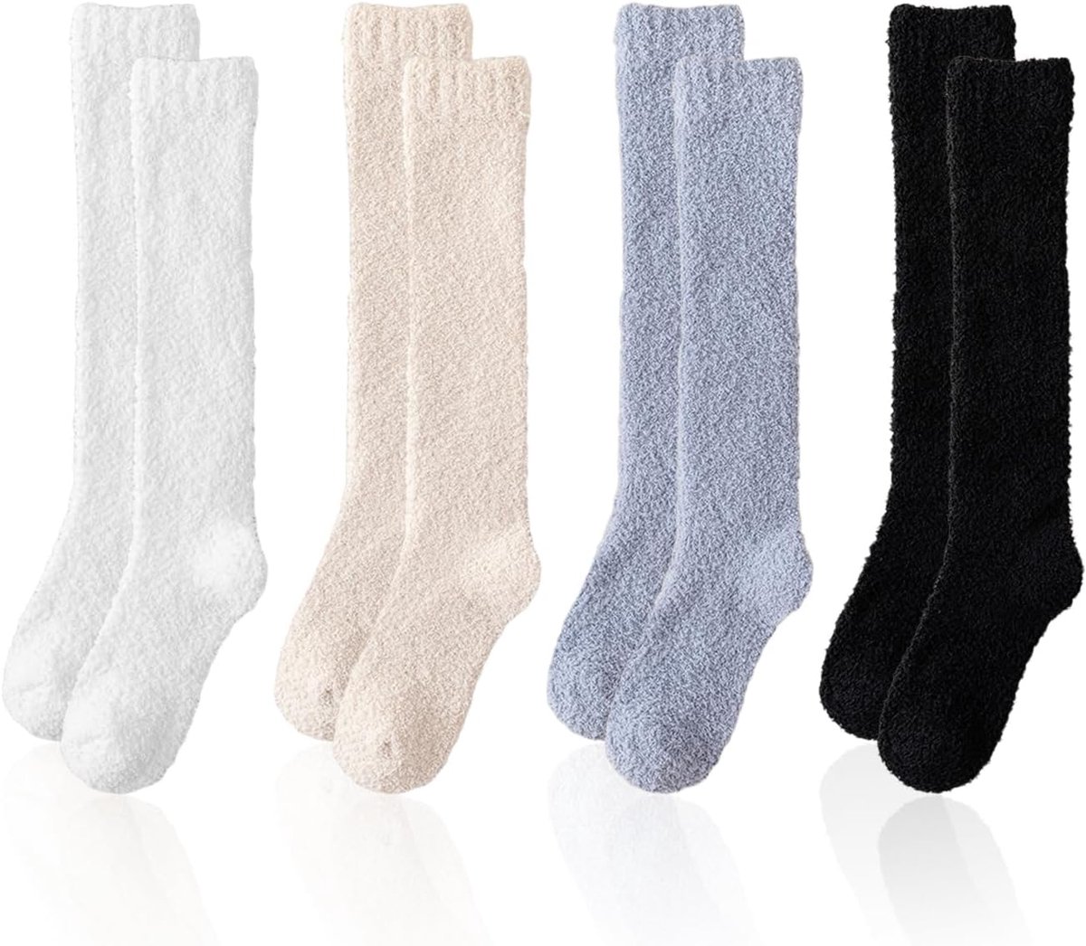 4 Paar Coral Fleece Sokken, Koudbestendig En Warm In De Herfst En Winter, Plus Fluweel Verdikkende Huidvriendelijke Temperatuurbestendige, Antislip Vloersokken Voor Thuis.