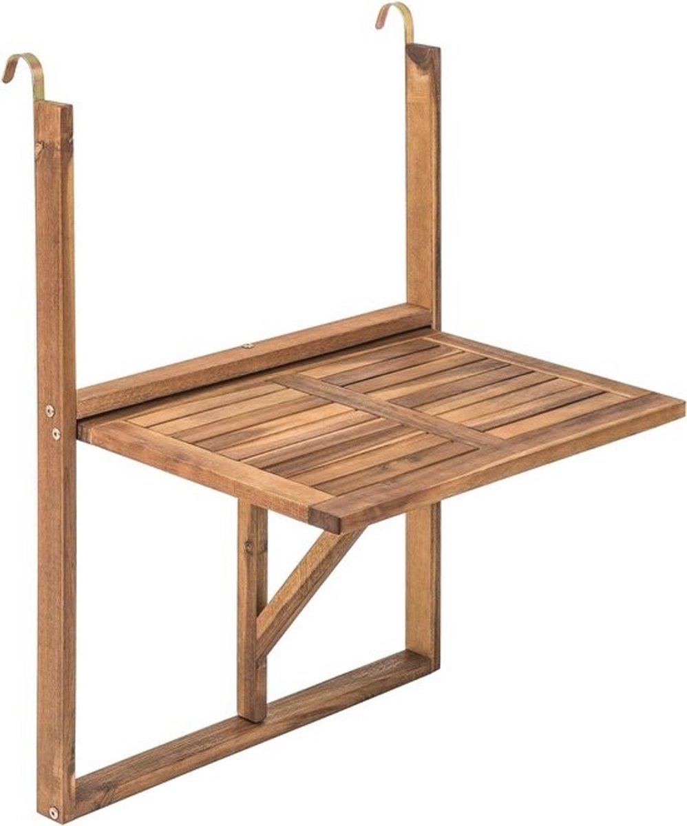 Balkonhangtafel - Klaptafel - Genieten op balkon - Ruimtebesparend ontwerp - 60 x 40 cm - Houtkleur