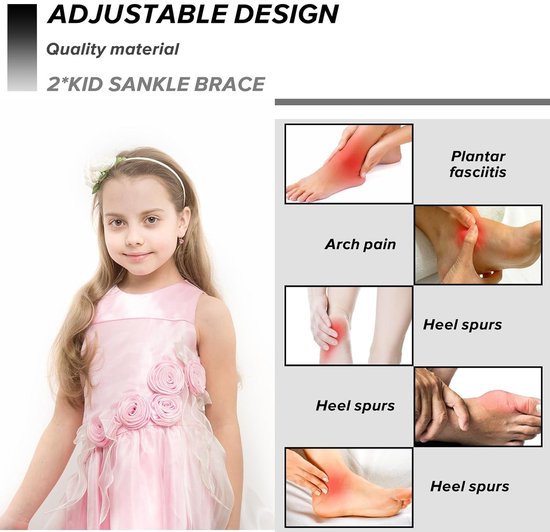 Ademende Enkeldbandages Voor Kinderen - Elastische Steun Voor Verstuikte Enkels, Bescherming Voor Sport En Dans, Hiel Sokken Voor Meisjes 6-14 Jaar (Roze) — afbeelding 3