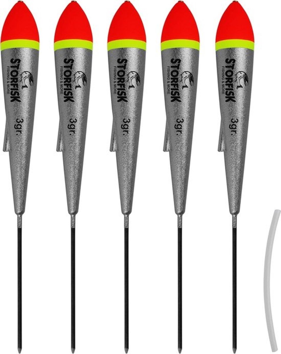 Set van 5 Zilvere Schuifdobbers voor Forel en Baars