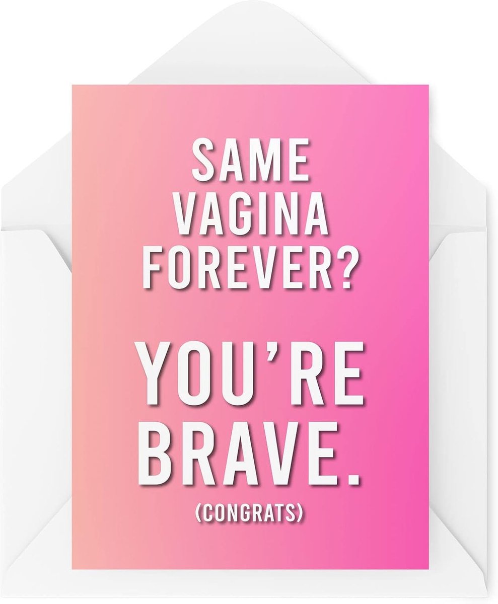 verlovingskaarten trouwkaart liefde dezelfde vagina voor altijd dappere felicitaties groet geestige humor gelach banter grap leuk CBH71