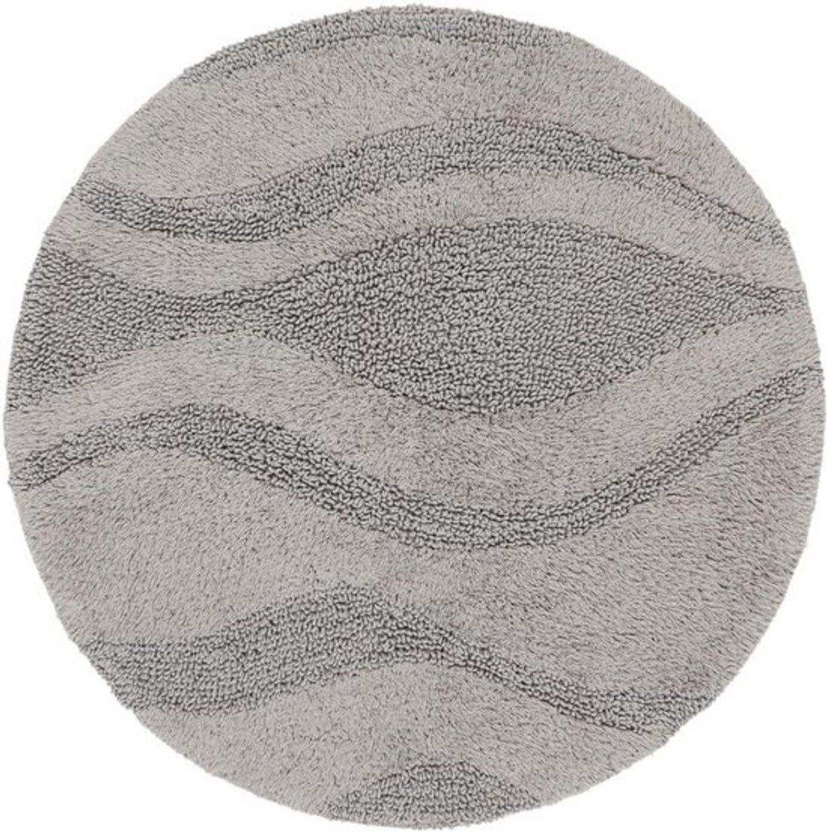 Ronde Vloermat - Badkamertapijt - Voeten Drogen - Antislip Onderkant - 90 cm - Grijs