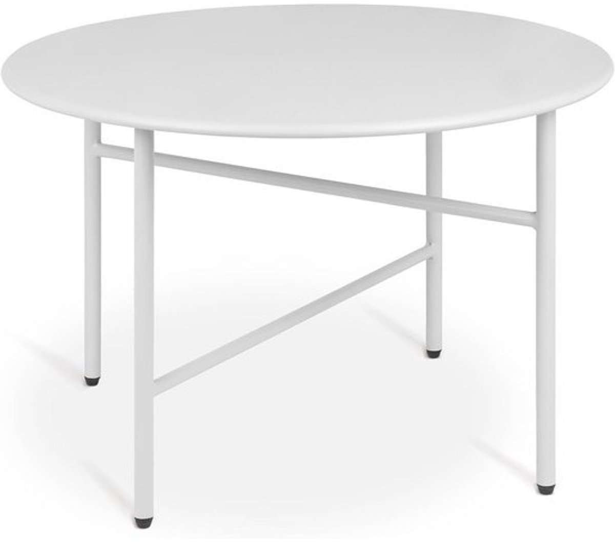 Ronde Bijzettafel Metaal - Tuintafel Balkontafel - Binnen en Buiten - Kras en Roestbestendig - Ø 53 cm - Wit