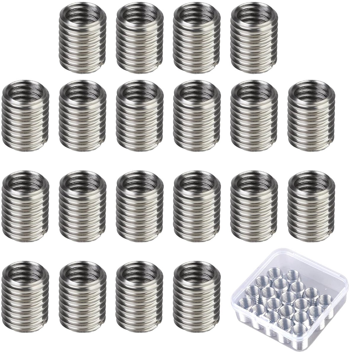 20 stuks schroefdraadinzetstukken M12 naar M10, 15 mm roestvrijstalen schroefdraadhuls, M12 Threaded Insert naar M10, schroefdraadadapter inschroefmoer, schroefdraadreductieset voor
