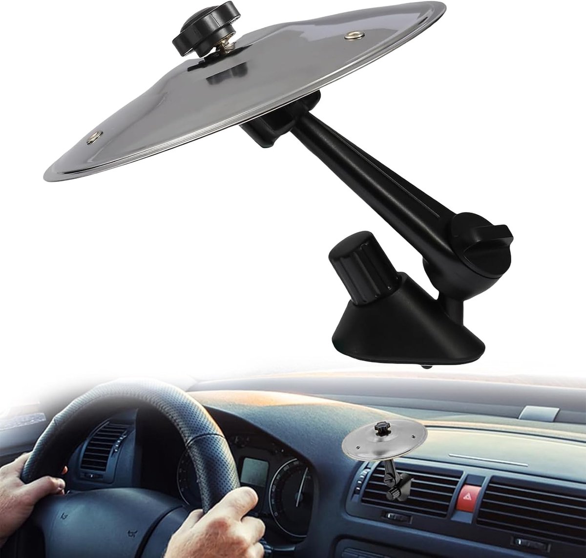 drumstel bekken, mini drumstel, auto crash bekken, auto crash drum, auto trommel ventilatierooster, voertuig interieur (Zilver)
