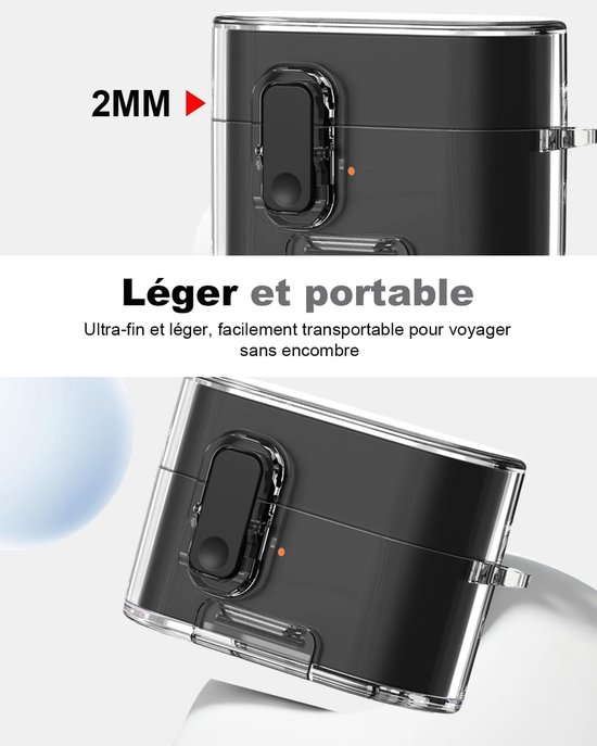 zwarte TPU-hoes voor Sony-WF-1000XM6 - Accessoires inbegrepen: draagkoord en 8-vormige ring - Krasbestendige schokbescherming, directe installatie, helder ontwerp — afbeelding 4