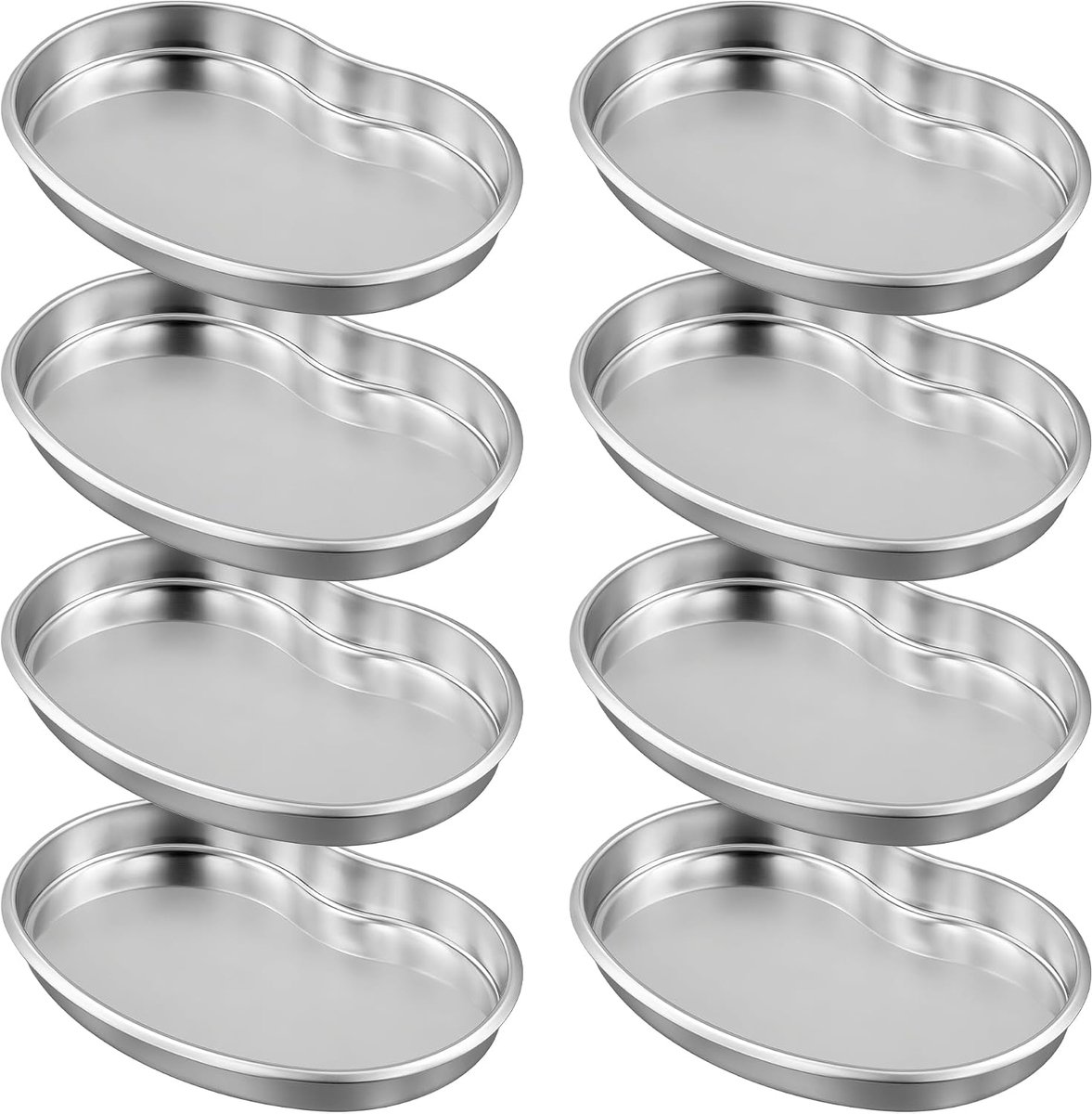 12 stuks, roestvrij staal, kleine laboratoriumdienblad, platte schaal, roestvrij stalen container voor laboratoriumbladen, verbandtabletten, laboratoriummatoren en pincetten.