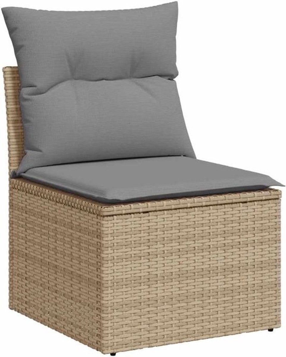 Lounge Tuinbank zonder Armleuning met Kussens van Poly Rattan - Buitenmeubelen
