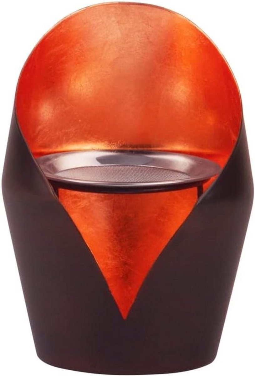 Decoratieve Wierookbrander en Windlicht in Antiek Koper/Brons Look - Ø 10,5 cm