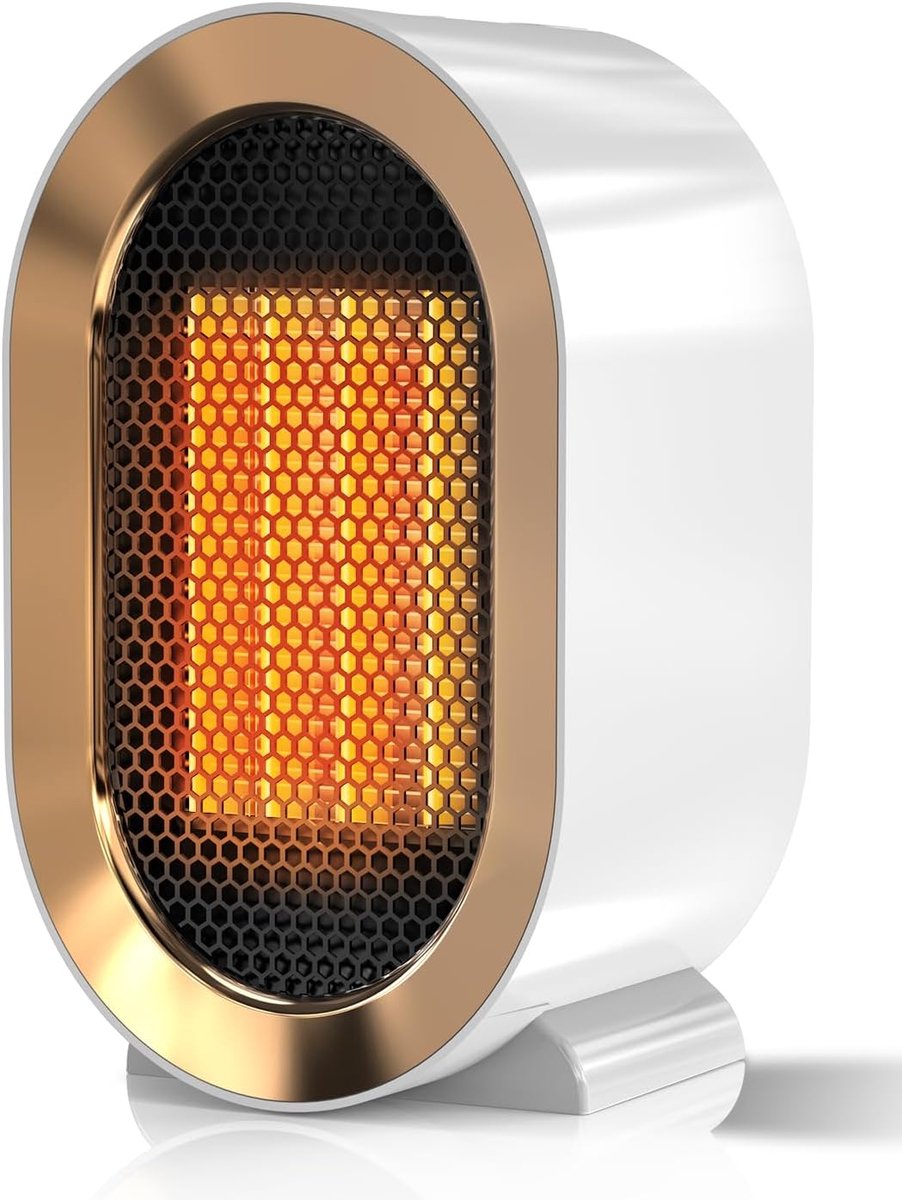 Keramische kachel, wit, draagbaar, stil, snelle opwarming, anti-kantelmechanisme, twee verwarmingsstanden, vlamvertragend ABS-materiaal, automatische uitschakeling bij oververhitting, verborgen handgreep, lichtgewicht.