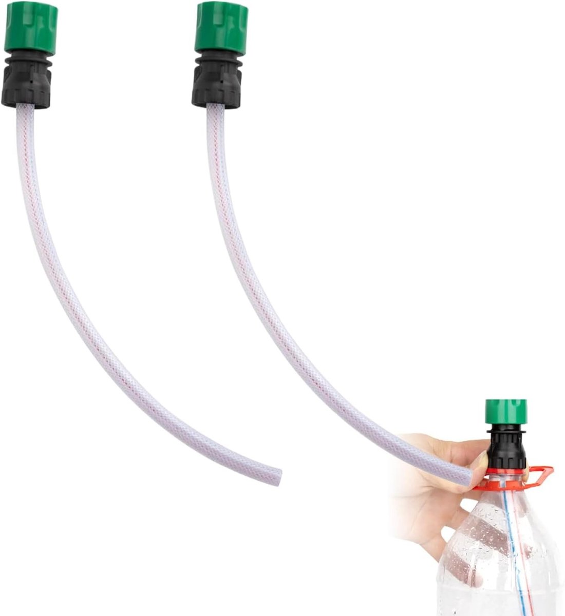 Hogedrukreiniger slang - Transparant - 30 cm - ABS Kunststof Adapterset met Flesaansluiting - Voor Universeel Gebruik