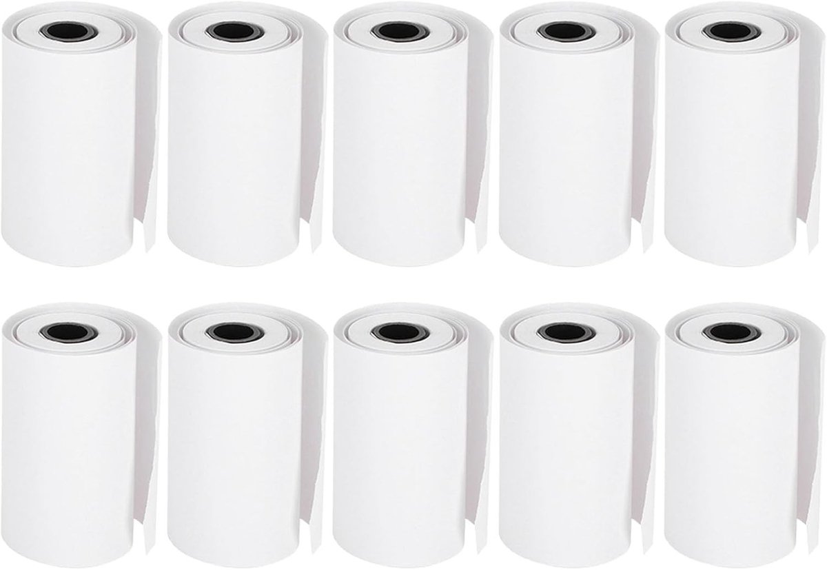 Thermisch Printerpapier 10 Rollen 2.2 inch x 19.7 ft, Ideaal voor Fotoafdrukken, Knutselen en Labels