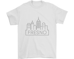 Fresno Shirt – Minimalistische Skyline van Fresno – Moderne Outfit – Unisex T-Shirt voor Dames & Heren – Origineel Cadeau