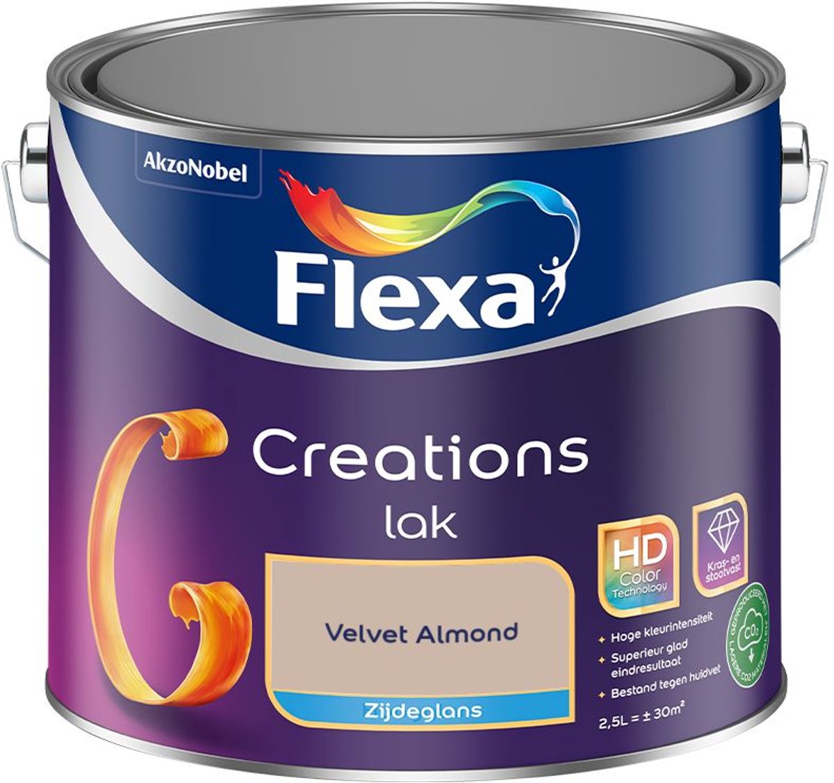 Flexa - Creations Lak Zijdeglans - Velvet Almond - 2,5 L - Kleur Van Het Jaar 2027