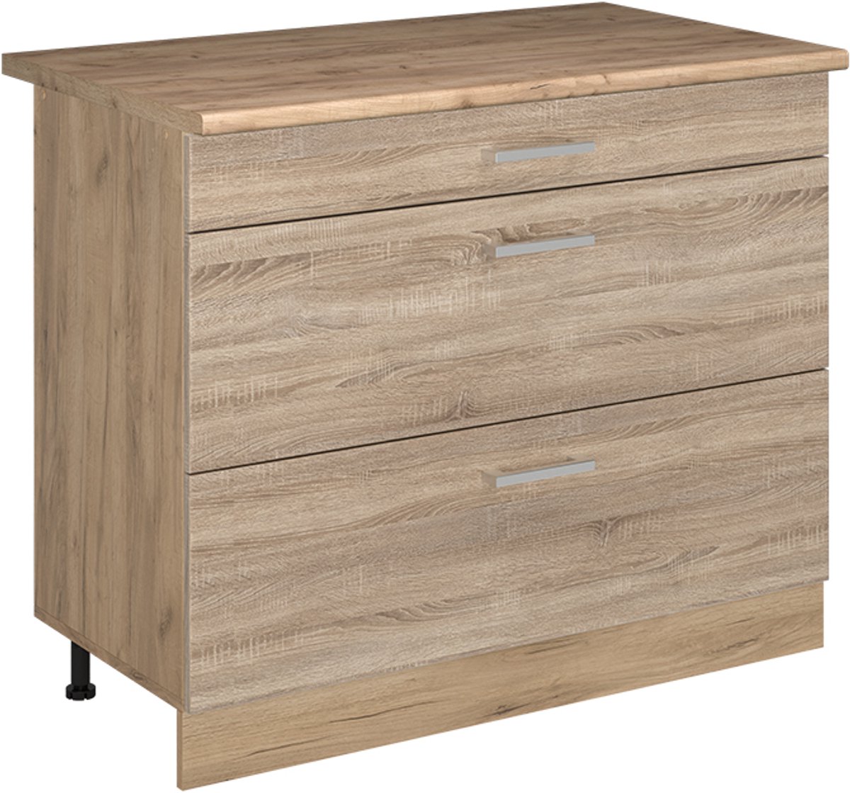 Vicco Keukenonderkast R-Line, Sonoma/Goudkleurig Eiken, 100 cm goudkleurig eiken werkblad
