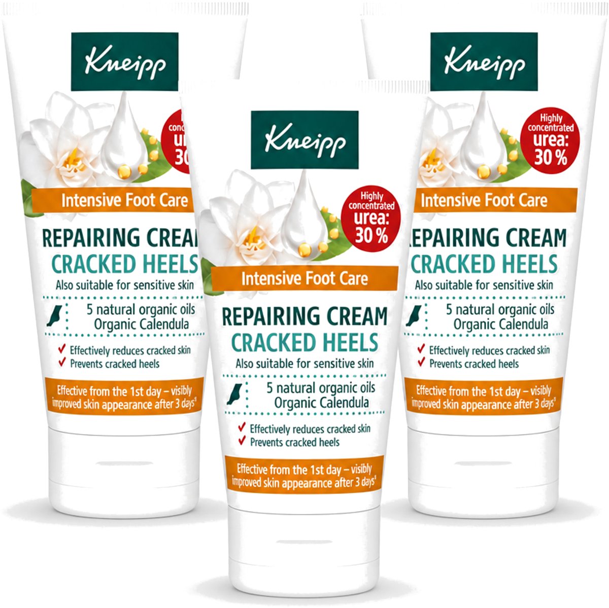 3 x Kneipp - Hielklovencrème - 30 % ureum - Geschikt voor diabetici - 50 ml - Bulkverpakking - 3 stuks