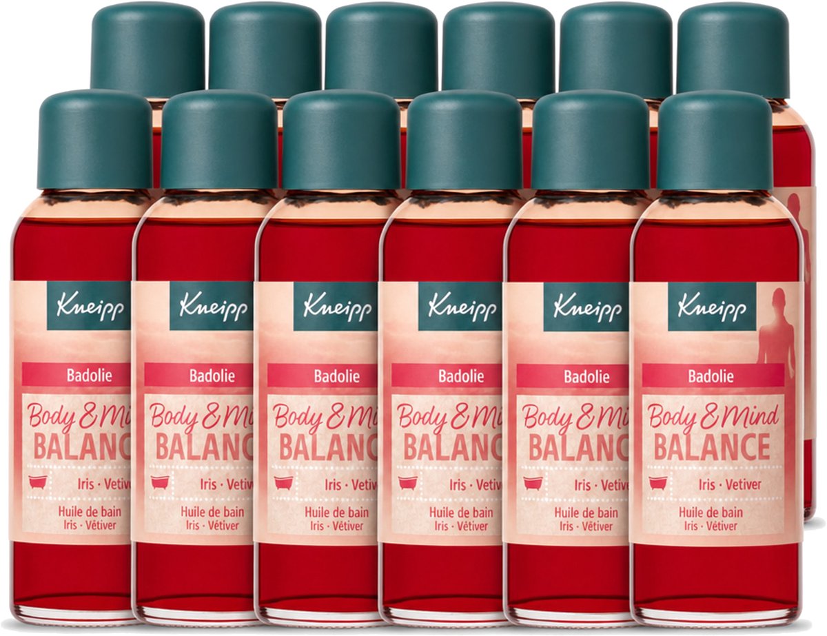 12 x Kneipp - Badolie - Body & Mind Balance - Iris & Vetiver - 100 ml - Voordeelverpakking - 12 stuks