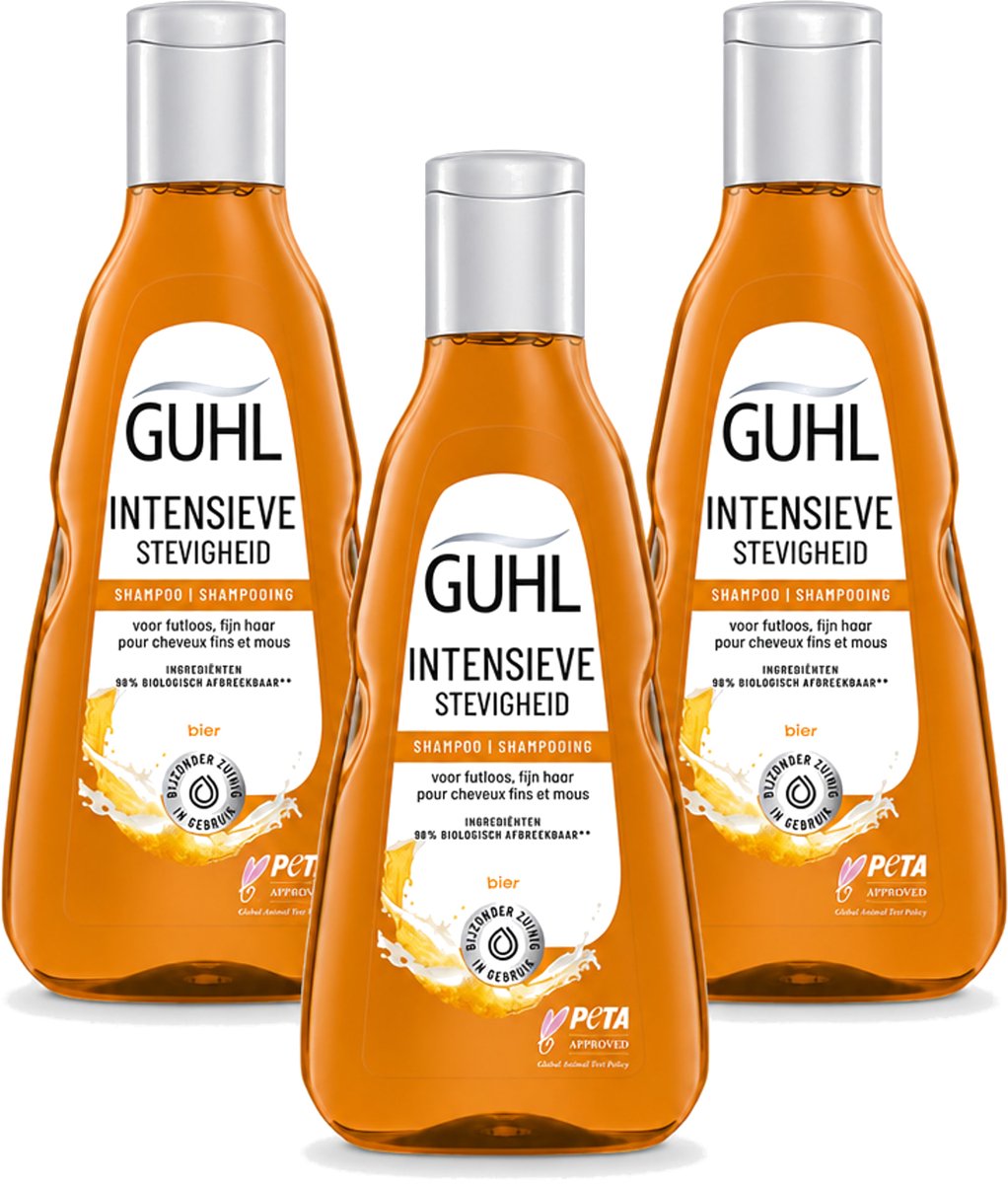 3 x Guhl - Shampoo - Intensieve Stevigheid - 250 ml - Voordeelverpakking - 3 stuks