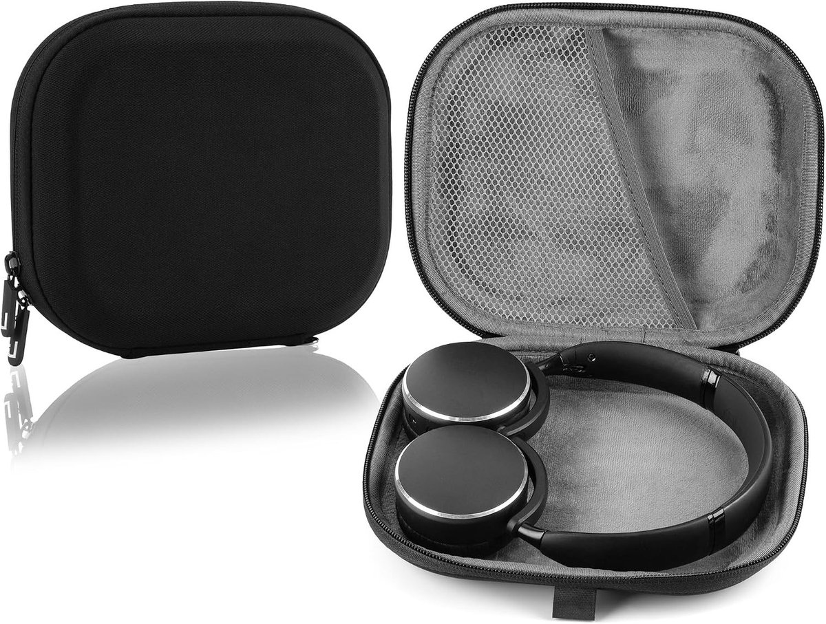 Draagtas voor Hoofdtelefoons - Beschermende Hard Shell Reiszak voor Sony, Skullcandy en AKG met Opbergruimte voor Kabel en Oplader (Zwart)