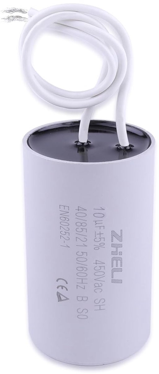 CBB60 condensator 10uF - cilindrisch 35mm*60mm - 450VAC 50/60Hz - geschikt voor wasmachines - ShopVlot