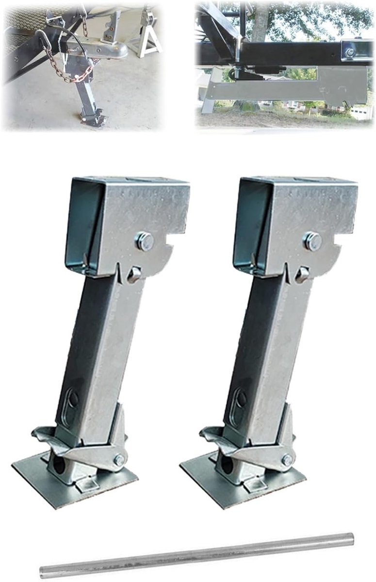 2 Stuks Telescopische Stabilisatie Jacks voor Caravan en Trailer tot 1650 kg Laadvermogen, Ideaal voor Parkeren en Stabiliseren