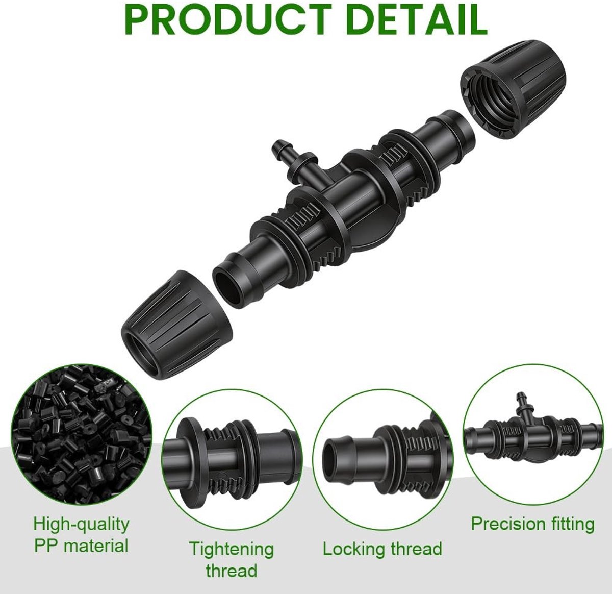 Set van 15 T-Connectoren met Picks voor Drip Irrigatie, T-Adapter voor 0.82 mm tot 4/7 mm, 3-Weg Irrigatiebuizen, Eenvoudig te Installeren voor Tuin en Gazon Irrigatiesystemen