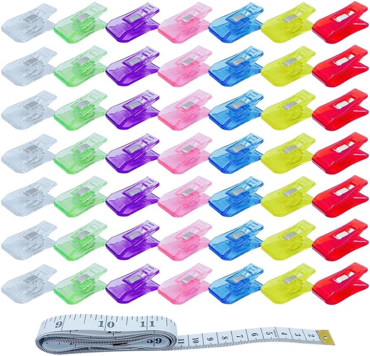 49 Stuks Multifunctionele Stofclips voor Naaiwerk, Quilten, Haken en Creatieve Projecten in 7 Kleuren