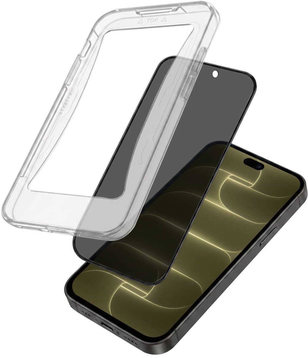Anti-Spy Screenprotector - Geschikt voor Apple iPhone 18 Pro Max - Met Installatie Kit - Flexibel Glas - Privacy Beschermglas - Tempered Glass - Screen Protector