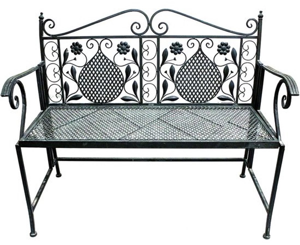 Ijzeren Tuinbank 2-zits 107 cm - Antiek Design Parkbank voor Buiten