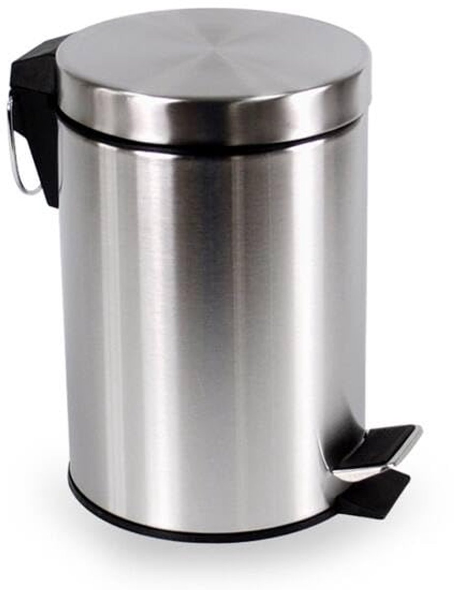 20 Liter - RVS - PB120 - Prullenbak met uitneembare Pedaalemmer - Prullenbak - Vuilnisbak - Vuilbak - Afvalbak - Badkamer of toilet