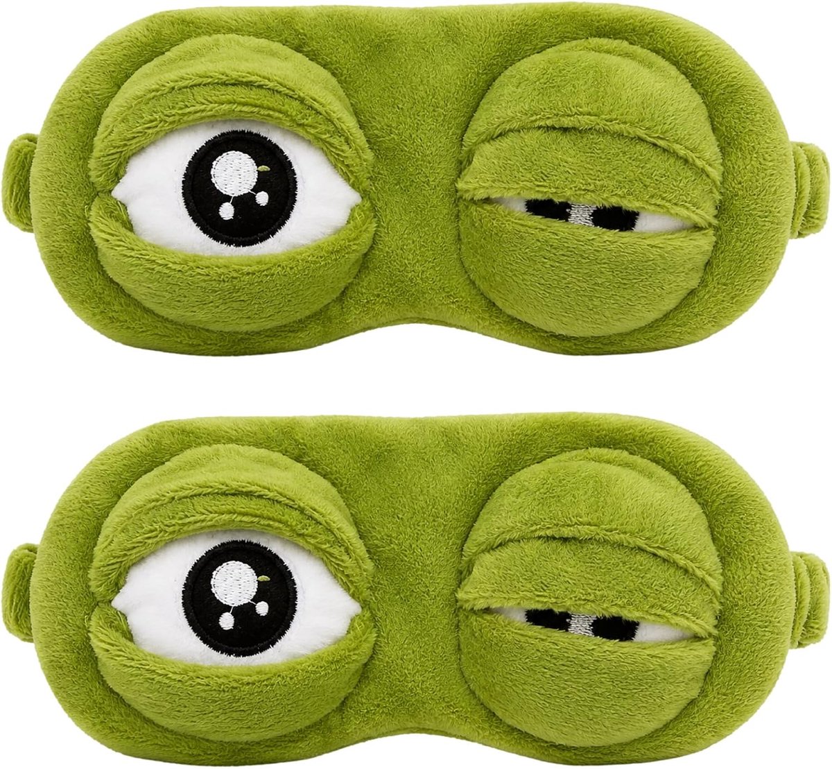 Slaapmasker, kikker, slaapmasker met 3D-oogmasker, 2 stuks