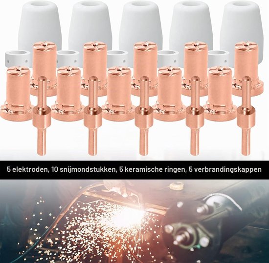 Plasma Snij Electroden en Toebehoren - 25 Stuks Geschikt voor CUT-30, 40, 50 en LG-40, PT-31 - Hoogwaardige Slijtage Onderdelen voor Efficiënt Plasma Snijden — afbeelding 3