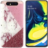BackCover Marble Glitter voor Samsung A80/A90 Wit