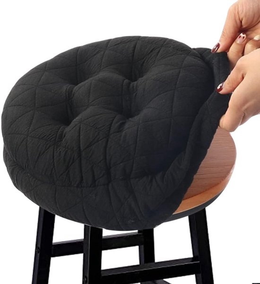 Luxe Ronde Barkruk Zitkussen met Antislip Siliconen Bodem - Comfortabel en Modieus Ontwerp