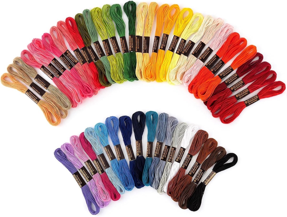 50 kleuren draden voor het maken van armbanden, verschillende borduurgarenset, 5 meter, kruissteekset voor kruissteek, vriendschapsarmband, knutselen, naaien, Braziliaanse armband