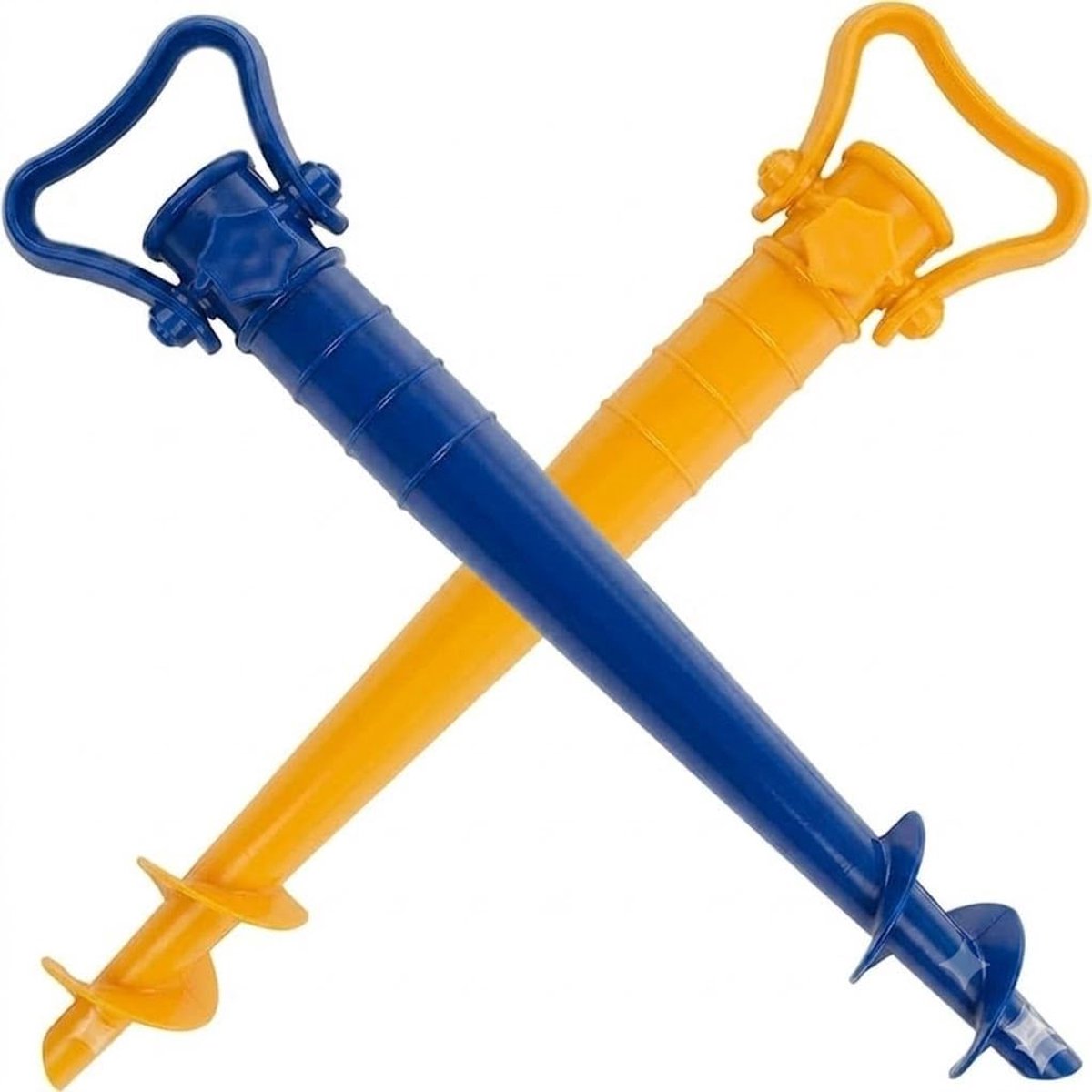 Parasolhouder voor het Strand. Parasol in het zand steken. Robuuste, lichte en duurzame parasolvoet. Strandhouder, ideaal strandaccessoire.