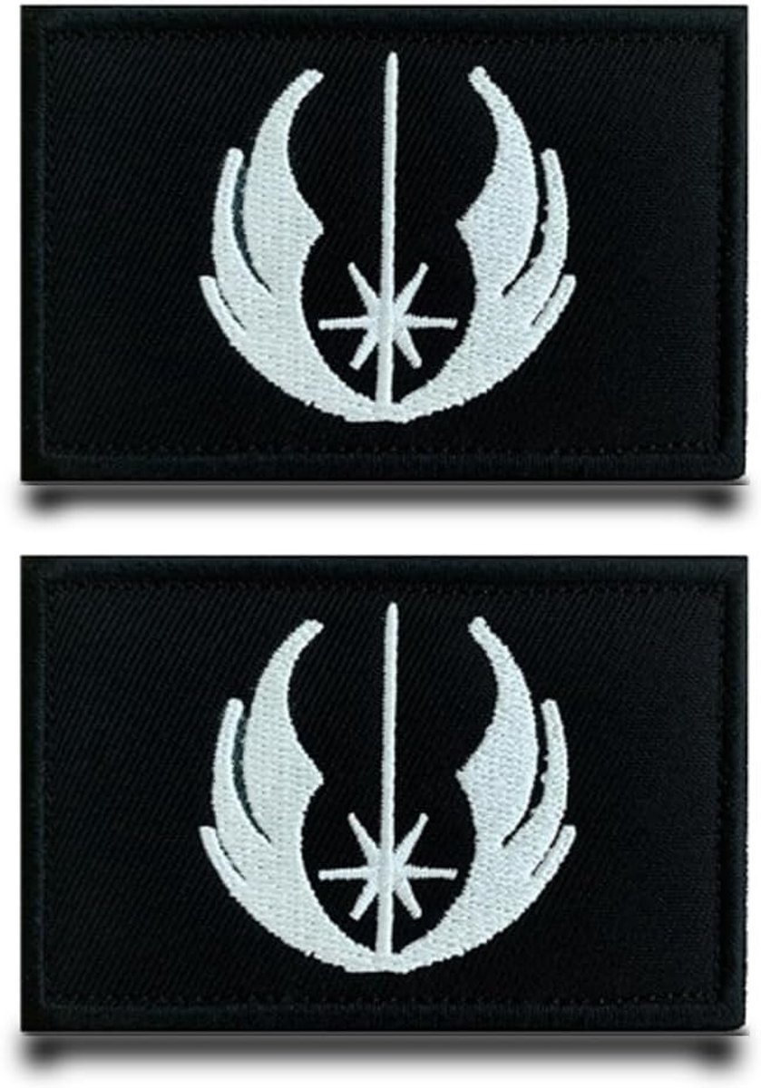 2 stuks Jedi Orde riddersymbool, afneembare patches met nylonbandsluiting, tactische militaire patch applicatie voor rugzakken, jassen, tassen, vesten, kleding, nylonbanden
