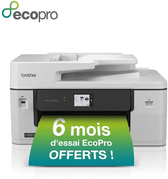 Brother MFC-J6760DW multifunctionele printer met papier met tekst: 6 maanden EcoPro proefperiode GRATIS!