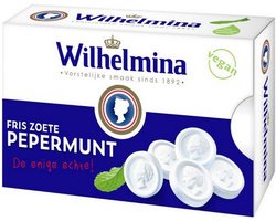 Fortuin - Wilhelmina Peppermunt - Wilhelmina Pepermunt Snoep - Vegan - 24 x 100g
