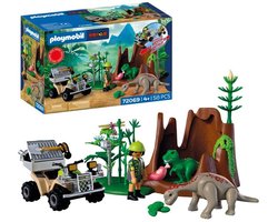 PLAYMOBIL | Dinos | Dinosaurussen Hideout | Dino Explorer met quad, baby T-Rex en baby Brachiosaurus | Kinderspeelgoed voor kinderen vanaf 4 jaar | 72069