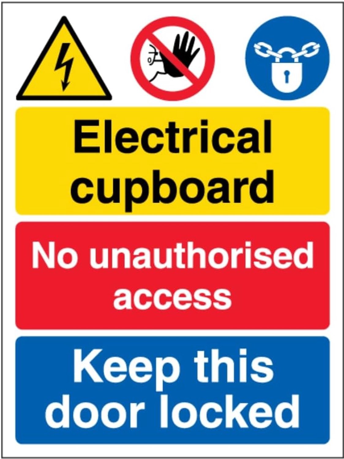 Veiligheidsbord Elektrische kast 210 x 297 mm - 3mm aluminium composiet - Geen onbevoegde toegang - ServiceTopper