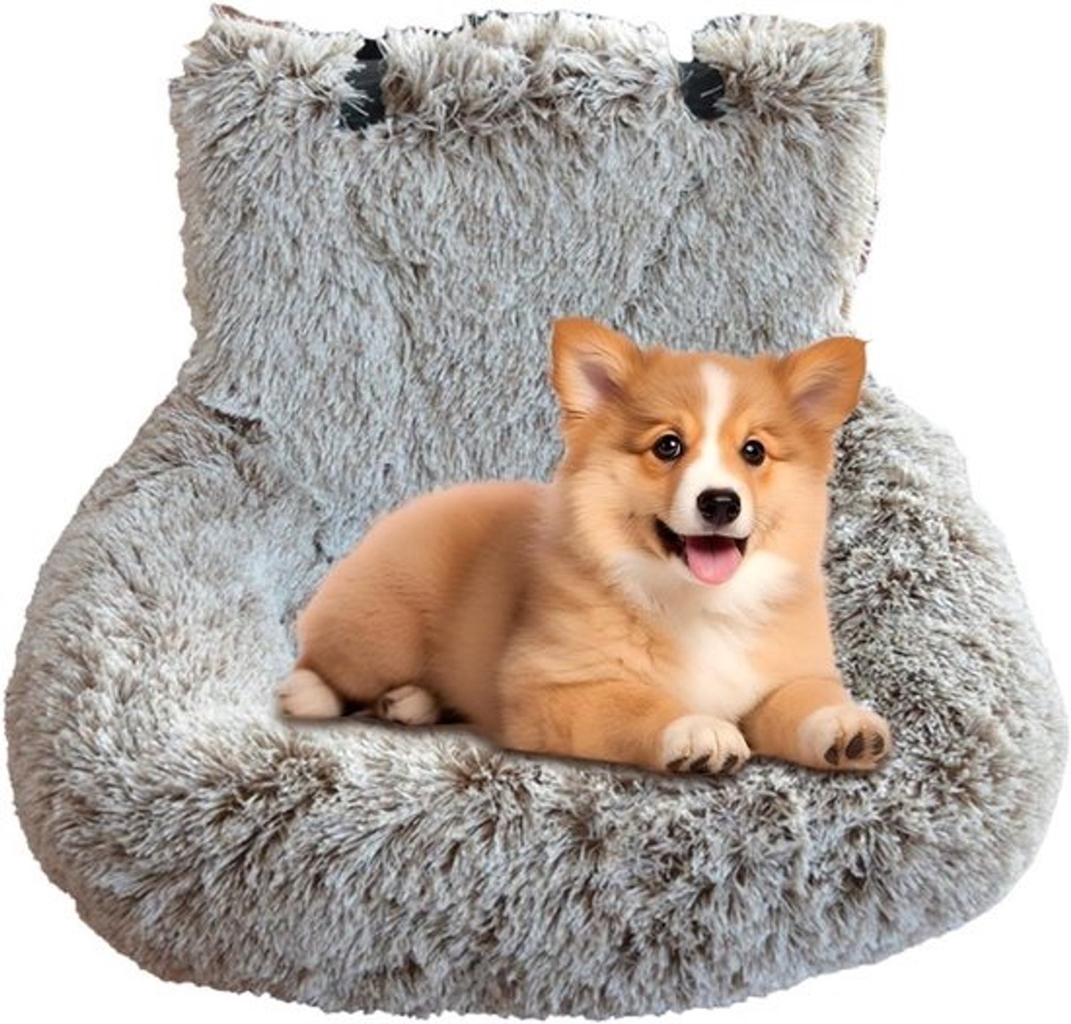 Autostoel voor honden - Reiskussen voor in de auto - Veilig reizen - Hittebestendig - Wasbaar - 60 x 60 cm - Grijs